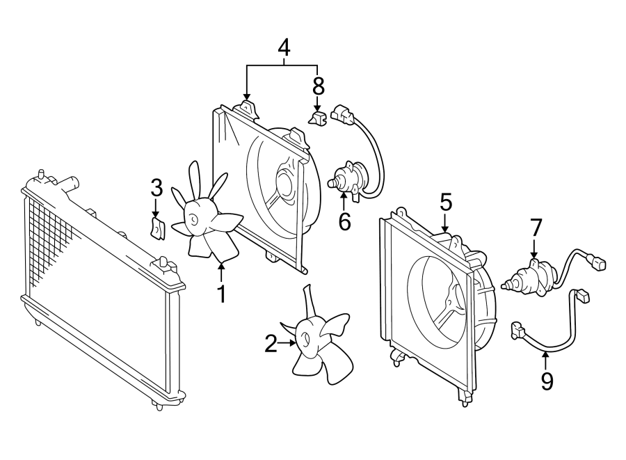 Diagram COOLING FAN. for your 2012 Toyota Tacoma  Base Standard Cab Pickup Fleetside 