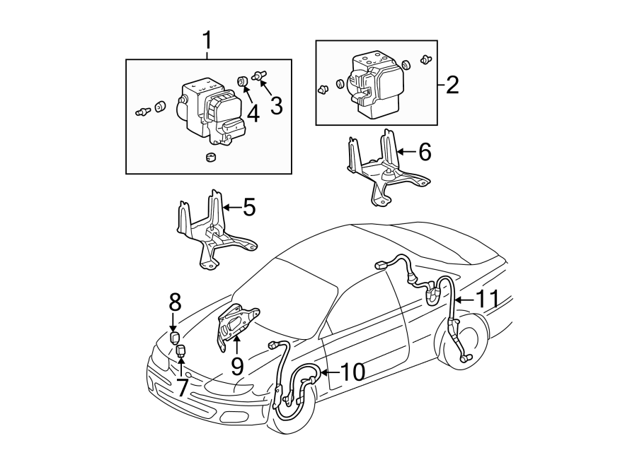 Diagram Abs components. for your 2009 Toyota Highlander 3.5L V6 A/T FWD Sport Sport Utility 