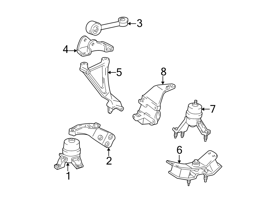 Diagram ENGINE / TRANSAXLE. ENGINE & TRANS MOUNTING. for your 2007 Toyota 4Runner   