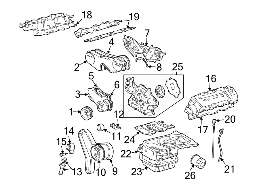 Diagram ENGINE / TRANSAXLE. ENGINE PARTS. for your 2011 Toyota Tacoma  Base Extended Cab Pickup Fleetside 