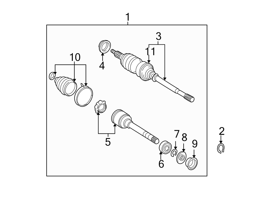 Diagram FRONT SUSPENSION. DRIVE AXLES. for your 2013 Toyota Corolla   