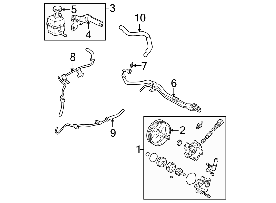 Diagram STEERING GEAR & LINKAGE. PUMP & HOSES. for your 2005 Toyota Solara  SLE COUPE 