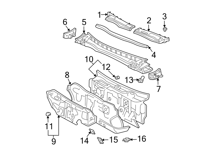 Diagram COWL. for your 2019 Toyota Tundra   
