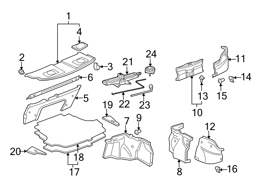 Diagram REAR BODY & FLOOR. INTERIOR TRIM. for your 2015 Toyota Prius Plug-In   