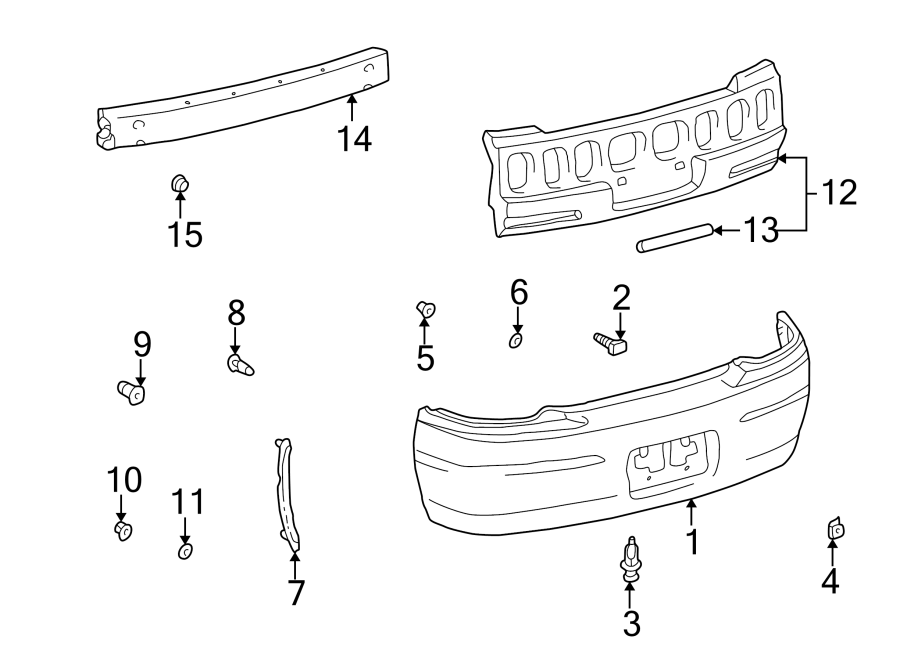 Diagram REAR BUMPER. BUMPER & COMPONENTS. for your 2019 Toyota Sequoia   