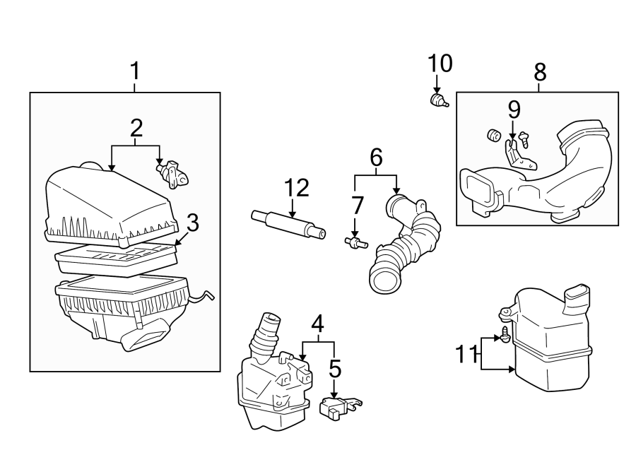 Diagram ENGINE / TRANSAXLE. AIR INTAKE. for your 2022 Toyota Corolla   