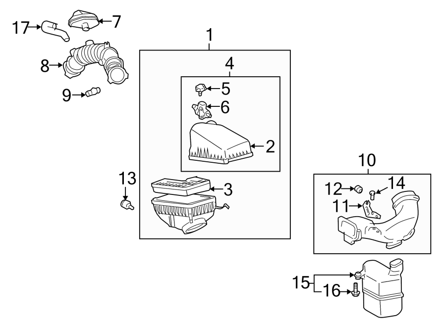 Diagram ENGINE / TRANSAXLE. AIR INTAKE. for your 2024 Toyota Corolla   