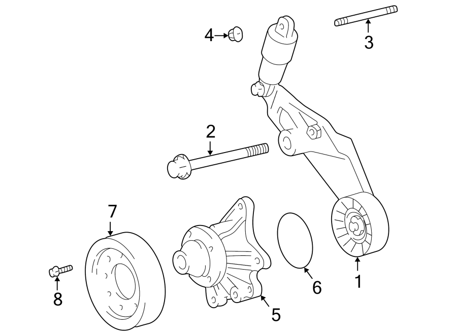 Diagram BELTS & PULLEYS. WATER PUMP. for your 2008 Toyota 4Runner 4.0L V6 A/T 4WD SR5 Sport Utility 