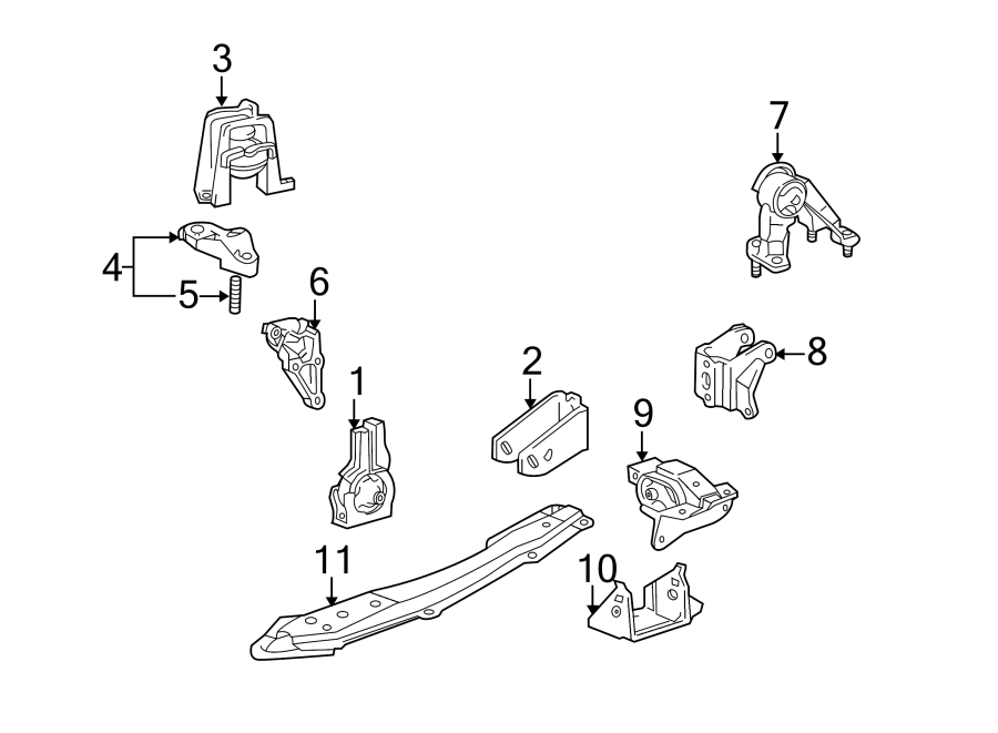 Diagram ENGINE / TRANSAXLE. ENGINE & TRANS MOUNTING. for your 2020 Toyota Sequoia 5.7L i-Force V8 A/T RWD Platinum Sport Utility 