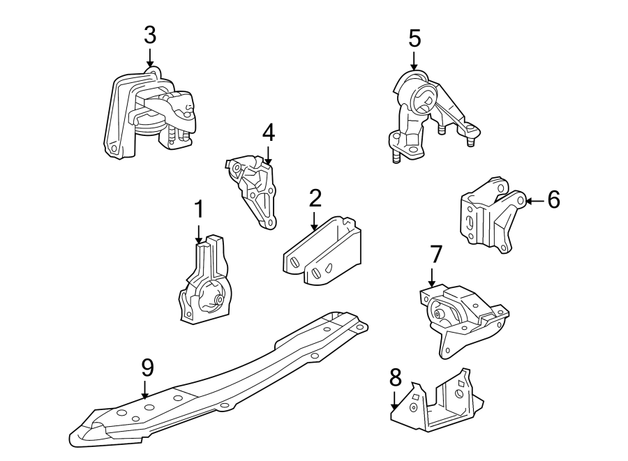 Diagram ENGINE / TRANSAXLE. ENGINE & TRANS MOUNTING. for your 2020 Toyota Sequoia 5.7L i-Force V8 A/T RWD Platinum Sport Utility 