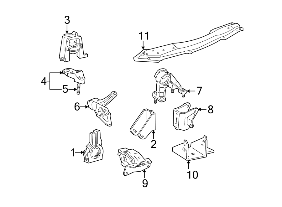 Diagram ENGINE / TRANSAXLE. ENGINE & TRANS MOUNTING. for your 2006 Toyota Highlander   