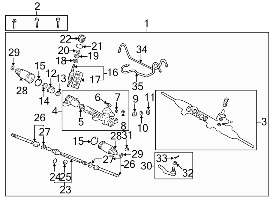 Diagram STEERING GEAR & LINKAGE. for your 2020 Toyota Corolla  LE SEDAN 