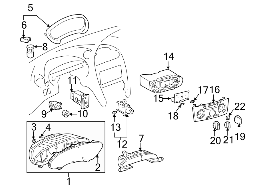 Diagram INSTRUMENT PANEL. CLUSTER & SWITCHES. for your 2014 Toyota Tundra 4.0L V6 A/T RWD SR Extended Cab Pickup Fleetside 