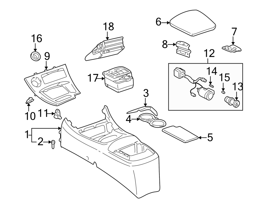 Diagram CONSOLE. for your Toyota