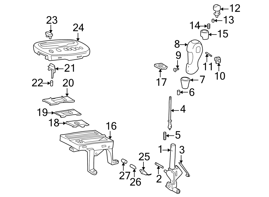 Diagram CONSOLE. TRANSMISSION SHIFT LEVER. for your 2014 Toyota Sequoia   