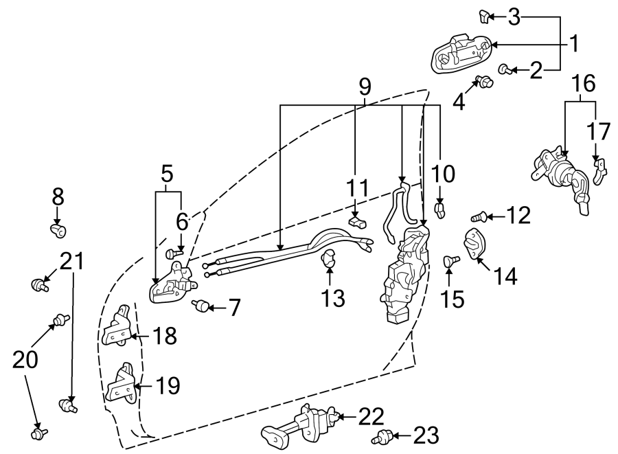 Diagram LOCK & HARDWARE. for your 1995 Toyota MR2   