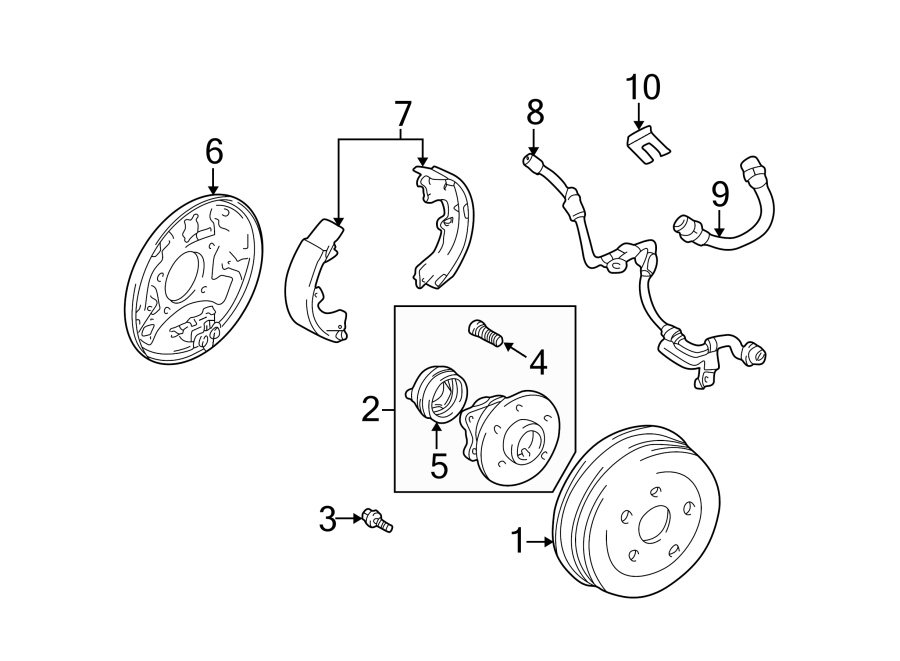 Diagram REAR SUSPENSION. BRAKE COMPONENTS. for your 2022 Toyota Sequoia 5.7L i-Force V8 A/T RWD TRD Sport Sport Utility 