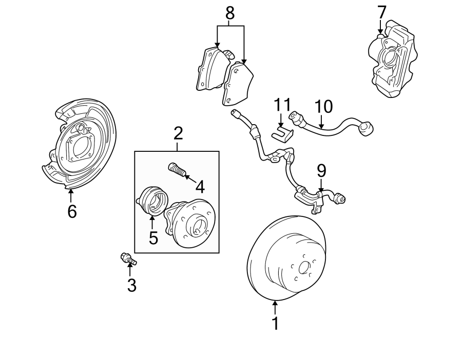 Diagram REAR SUSPENSION. BRAKE COMPONENTS. for your 2007 Toyota Avalon  LIMITED SEDAN 