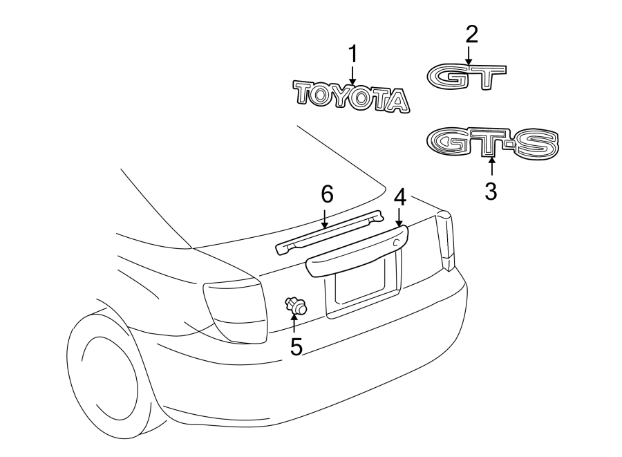 Diagram LIFT GATE. EXTERIOR TRIM. for your 2005 Toyota 4Runner   