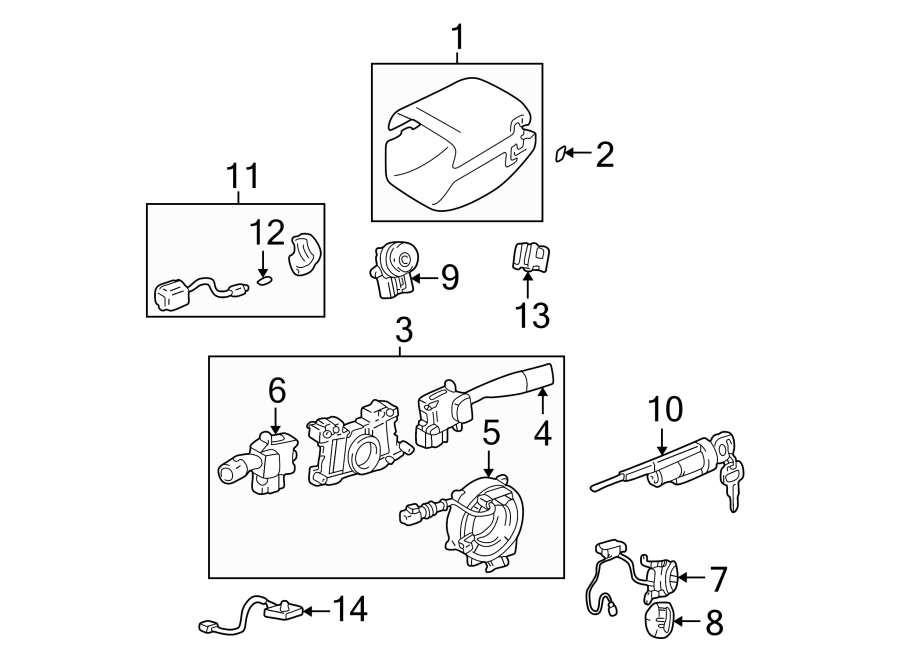 Diagram Steering column. Shroud. Switches & levers. for your 2009 Toyota Sequoia  Platinum Sport Utility 