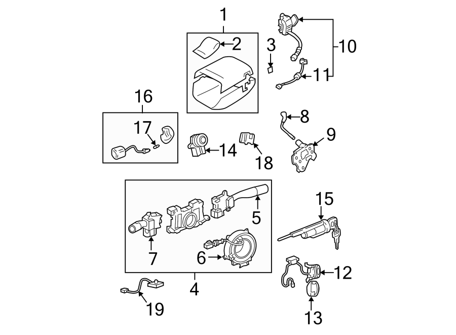 Diagram STEERING COLUMN. SHROUD. SWITCHES & LEVERS. for your 2010 Toyota Sequoia  Platinum Sport Utility 