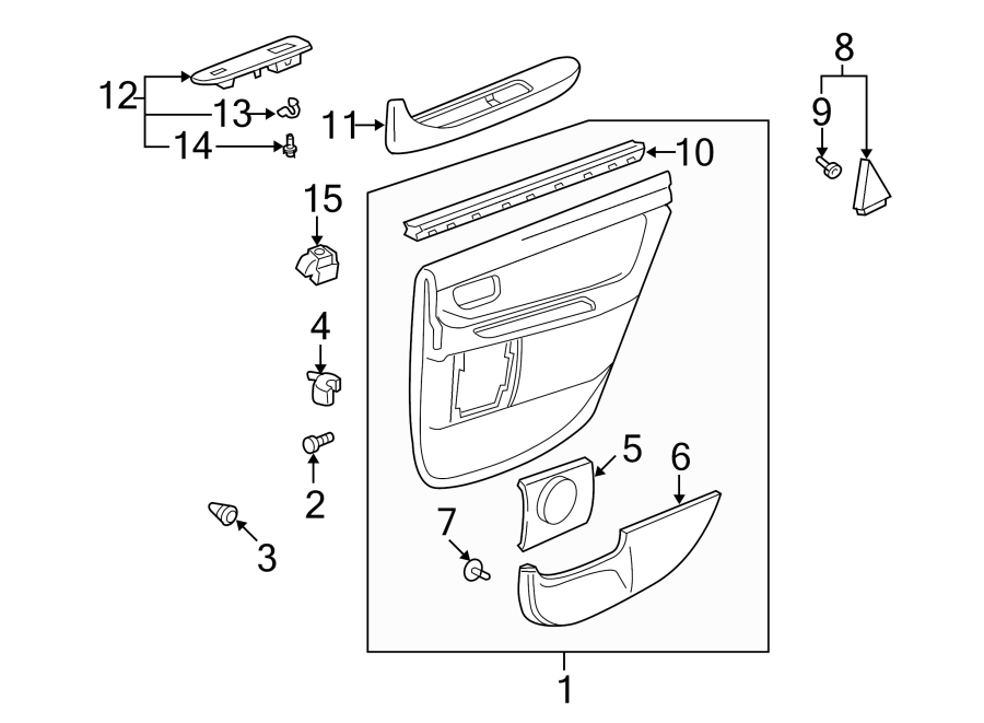 Toyota Avalon Door Interior Trim Panel (Rear). XLS, w - 67640AC080A1 ...