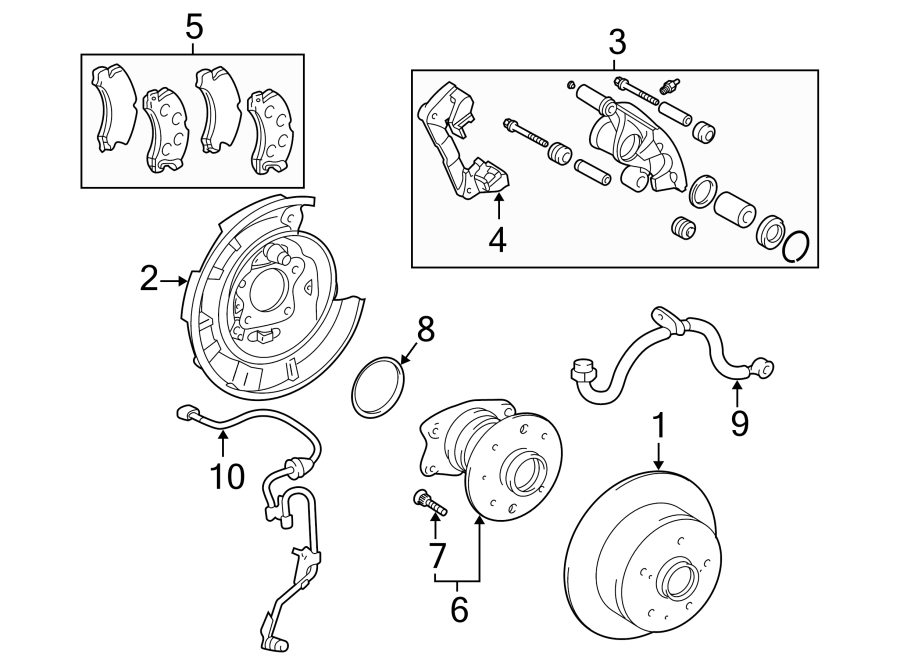 Diagram REAR SUSPENSION. BRAKE COMPONENTS. for your 2021 Toyota Tundra   