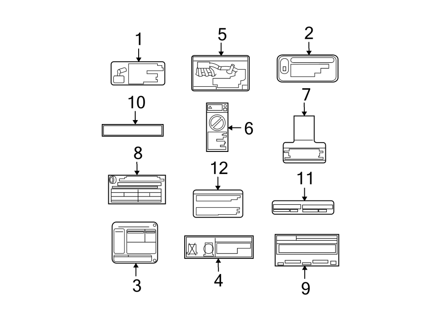 Diagram INFORMATION LABELS. for your 2010 Toyota Camry  LE SEDAN 