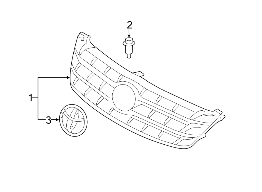 Diagram FRONT BUMPER & GRILLE. GRILLE & COMPONENTS. for your 2017 Toyota Prius Prime   