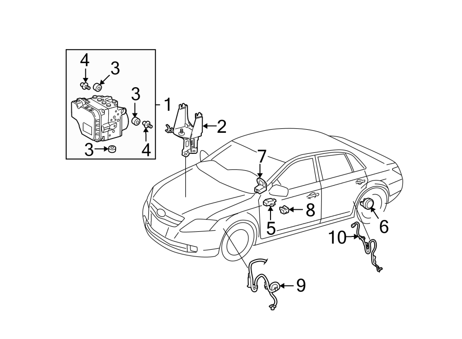 Diagram Electrical. Abs components. for your 2009 Toyota Highlander  Base Sport Utility 