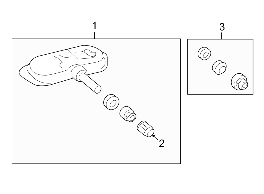 Diagram TIRE PRESSURE MONITOR COMPONENTS. for your 2019 Toyota 4Runner  SR5 Premium Sport Utility 