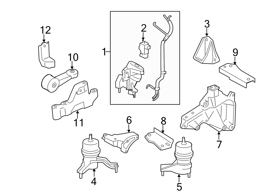 Diagram ENGINE / TRANSAXLE. ENGINE & TRANS MOUNTING. for your 2016 Toyota Tundra   