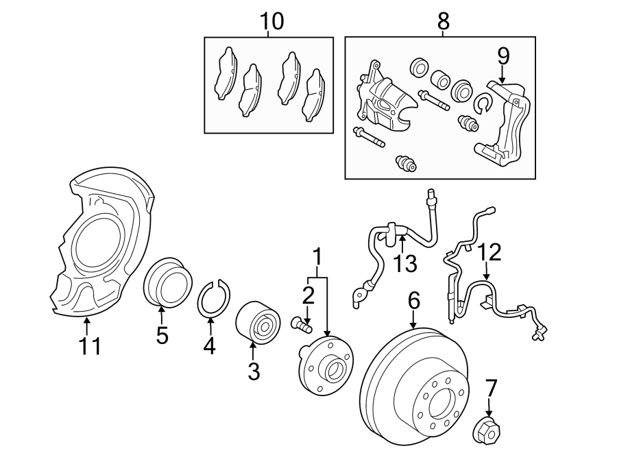 Diagram FRONT SUSPENSION. BRAKE COMPONENTS. for your 2021 Toyota C-HR   