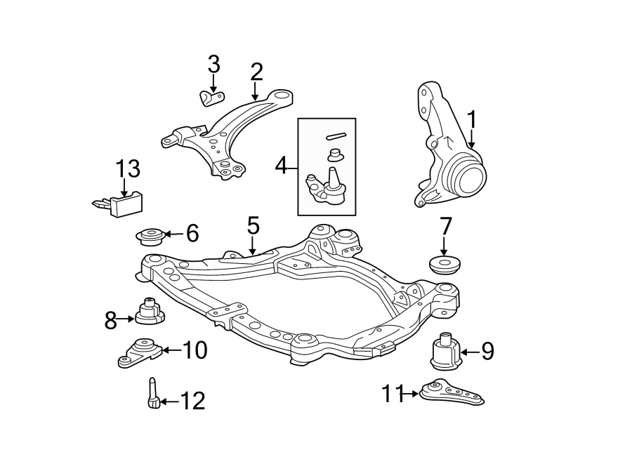 Diagram FRONT SUSPENSION. SUSPENSION COMPONENTS. for your 2005 Toyota Tacoma   