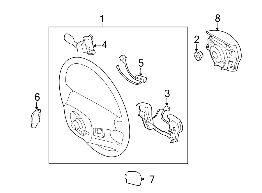 Diagram STEERING WHEEL & TRIM. for your 2022 Toyota Sequoia  SR5 Sport Utility 