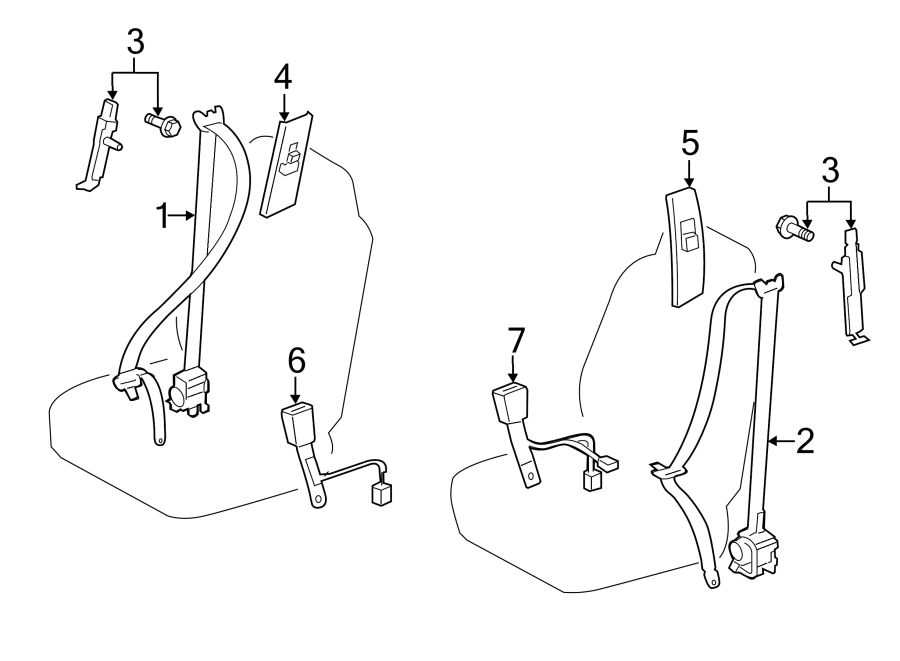 Diagram RESTRAINT SYSTEMS. FRONT SEAT BELTS. for your 2011 Toyota Yaris   