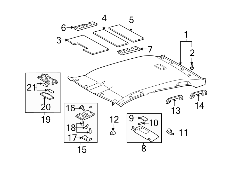 Diagram INTERIOR TRIM. for your 2006 Toyota Camry  XLE SEDAN 