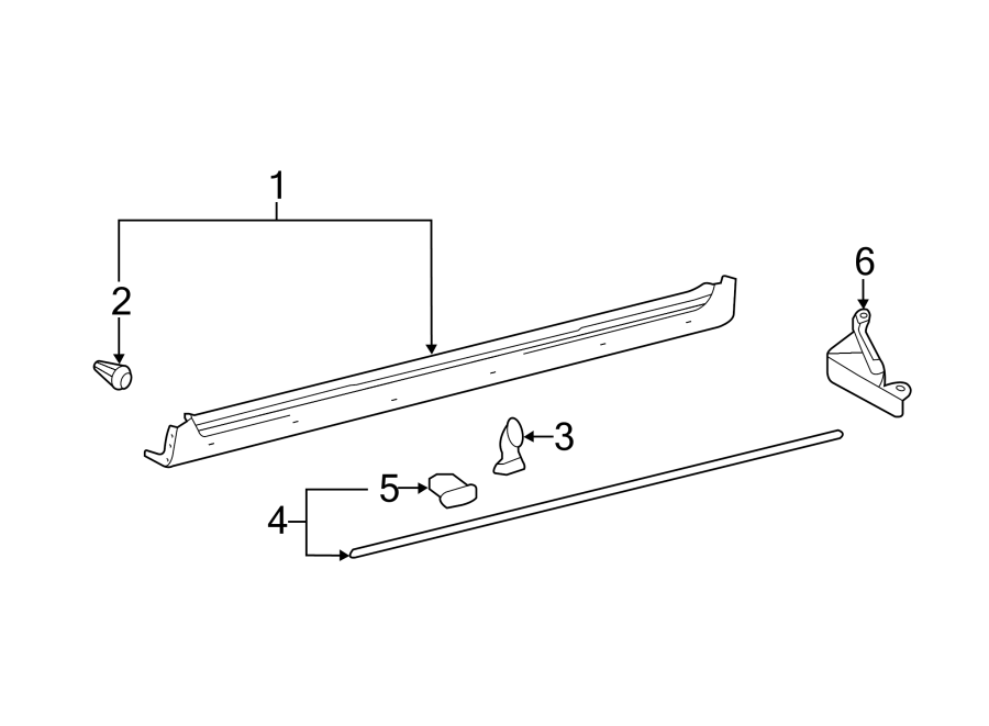 Diagram PILLARS. ROCKER & FLOOR. EXTERIOR TRIM. for your 2022 Toyota RAV4   