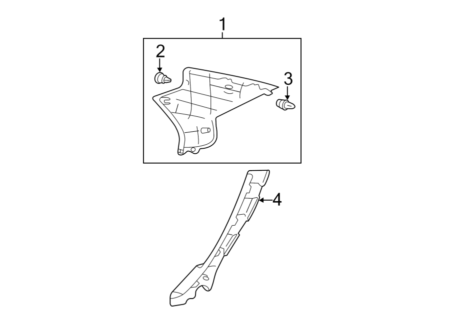 Diagram QUARTER PANEL. INTERIOR TRIM. for your 2014 Toyota Tacoma   