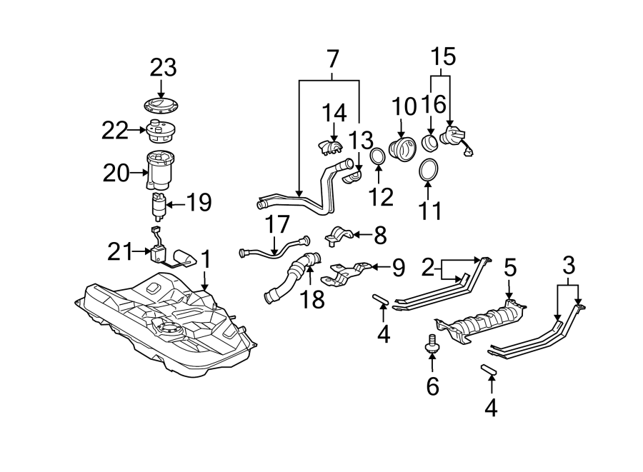 Diagram FUEL SYSTEM COMPONENTS. for your 2016 Toyota Camry 2.5L A/T Special Edition Sedan 