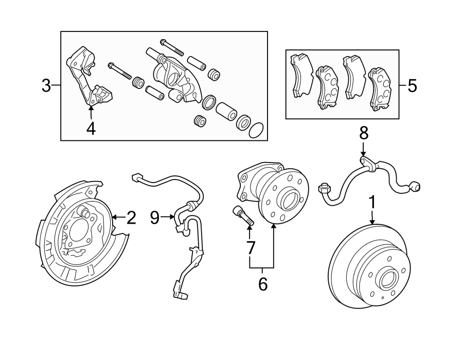 Diagram REAR SUSPENSION. BRAKE COMPONENTS. for your 2006 Toyota Tacoma  Base Extended Cab Pickup Fleetside 