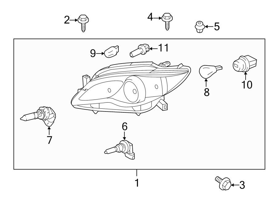 Diagram FRONT LAMPS. HEADLAMP COMPONENTS. for your 2015 Toyota Prius c   