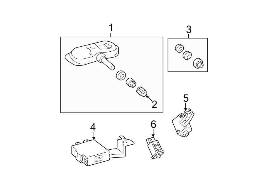 Diagram TIRE PRESSURE MONITOR COMPONENTS. for your 2011 Toyota Avalon   