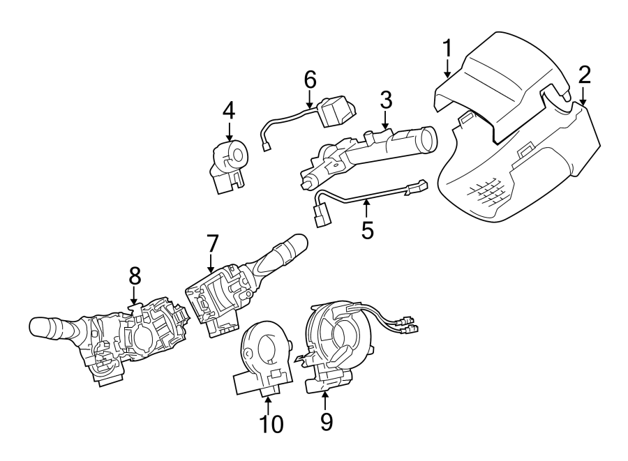 Diagram STEERING COLUMN. SHROUD. SWITCHES & LEVERS. for your 2020 Toyota 4Runner  TRD Off-Road Sport Utility 