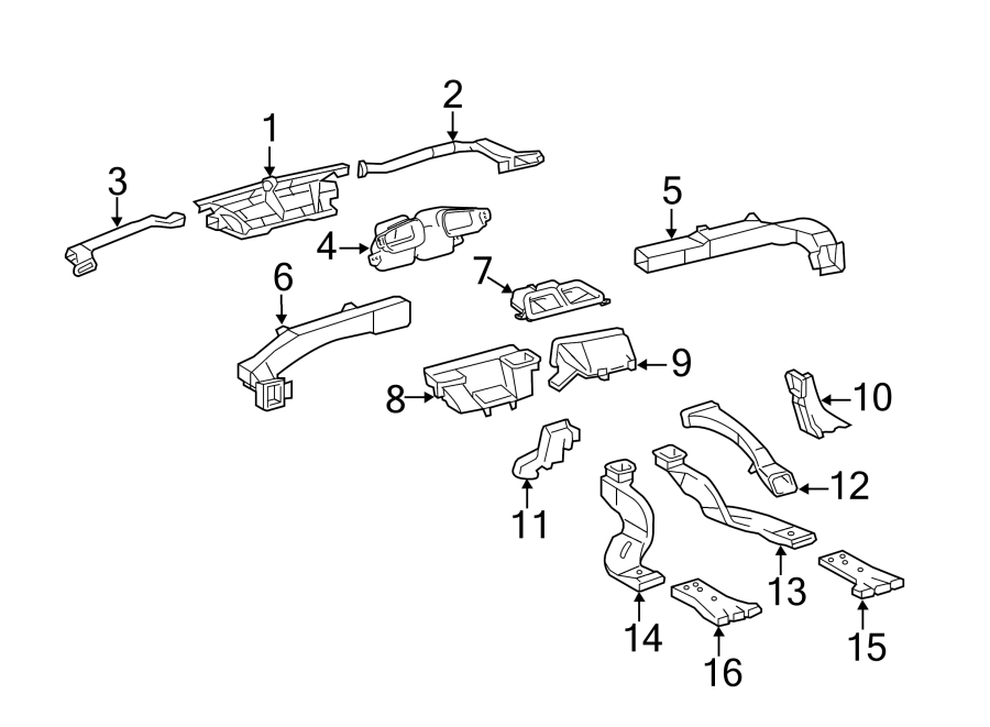 Diagram INSTRUMENT PANEL. DUCTS. for your 2016 Toyota Yaris   