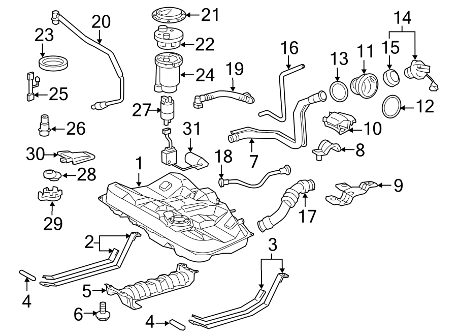 Diagram FUEL SYSTEM COMPONENTS. for your 2017 Toyota Tacoma  SR5 Extended Cab Pickup Fleetside 