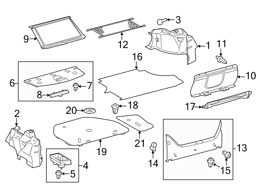 Diagram REAR BODY & FLOOR. INTERIOR TRIM. for your 2014 Toyota Camry  L Sedan 