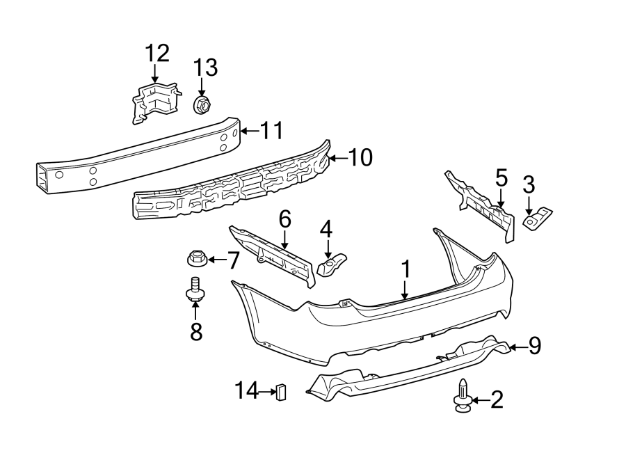 Diagram REAR BUMPER. BUMPER & COMPONENTS. for your Toyota