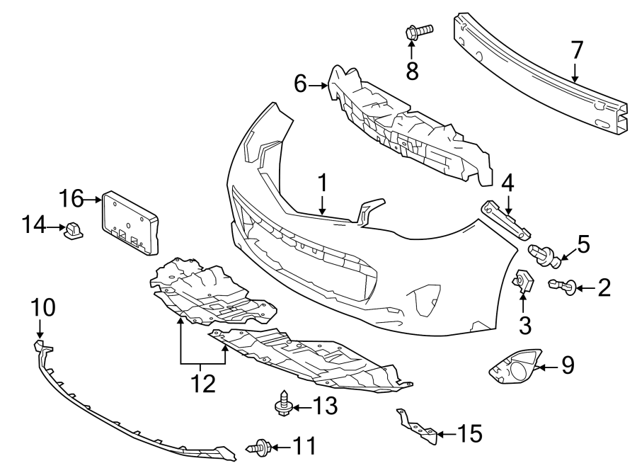 Diagram FRONT BUMPER & GRILLE. BUMPER & COMPONENTS. for your Toyota