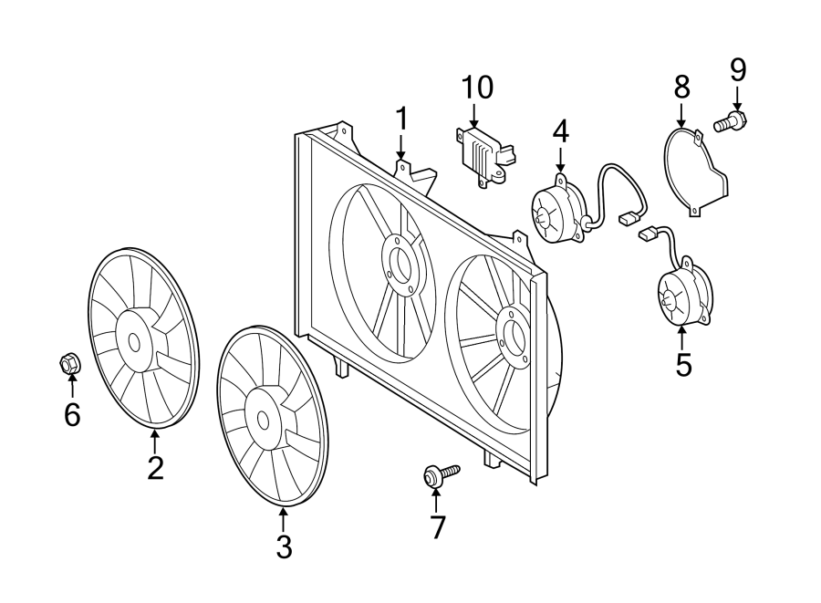 Diagram COOLING FAN. for your 2019 Toyota Highlander  Hybrid Limited Platinum Sport Utility 